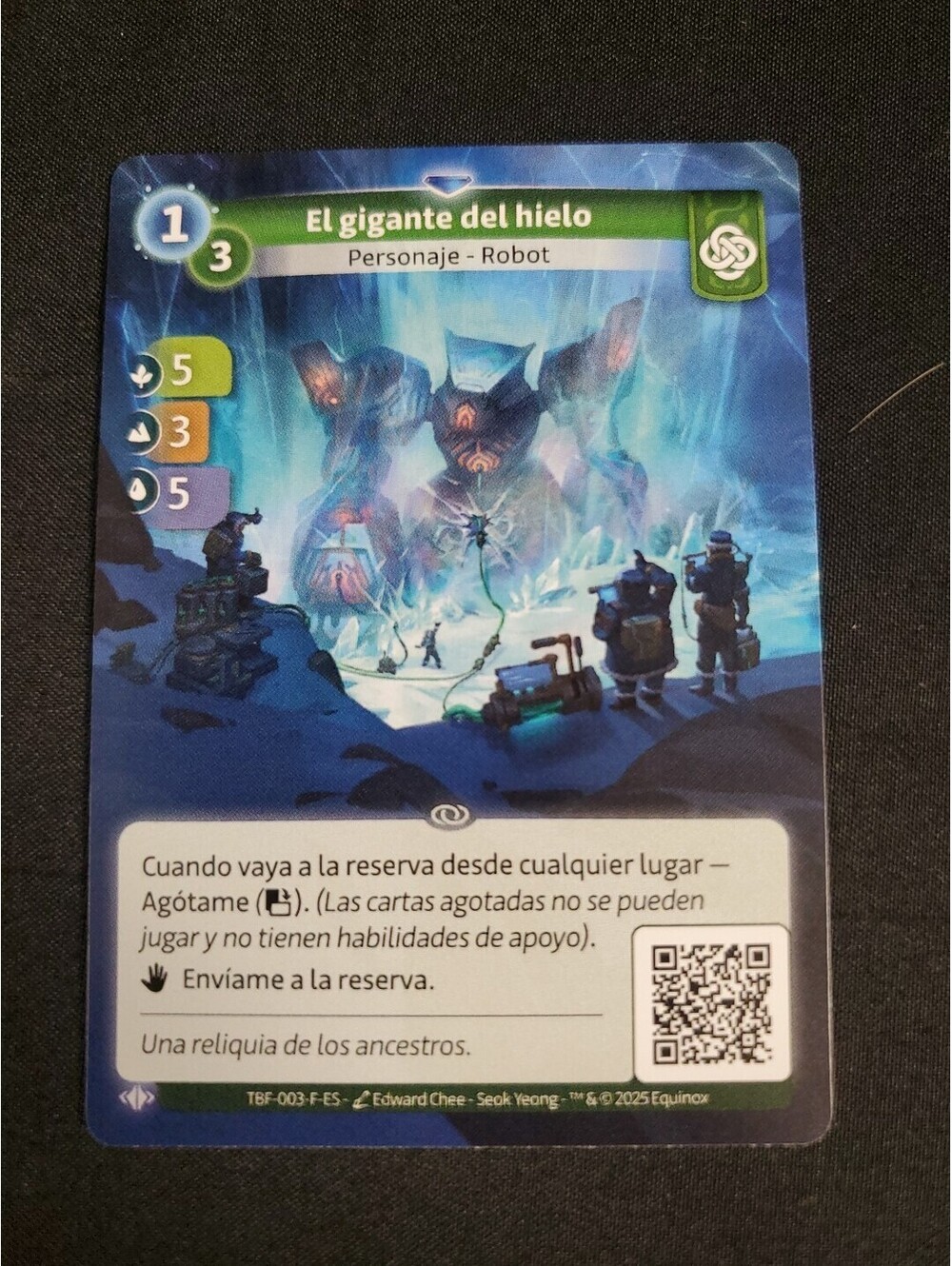 Altered TCG EL GIGANTE DE HIELO Personaje ROBOT 2025 TBF-003-F-ES NEW